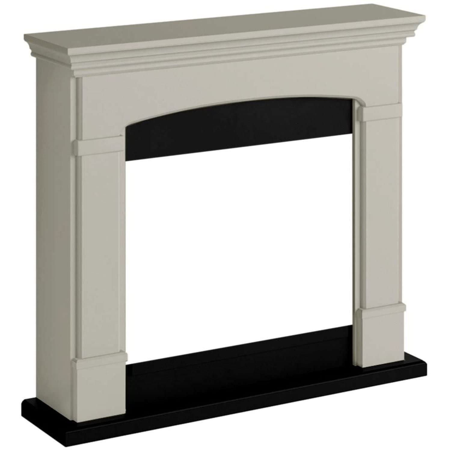 Cornice in legno beige chiaro per camino elettrico Helmi