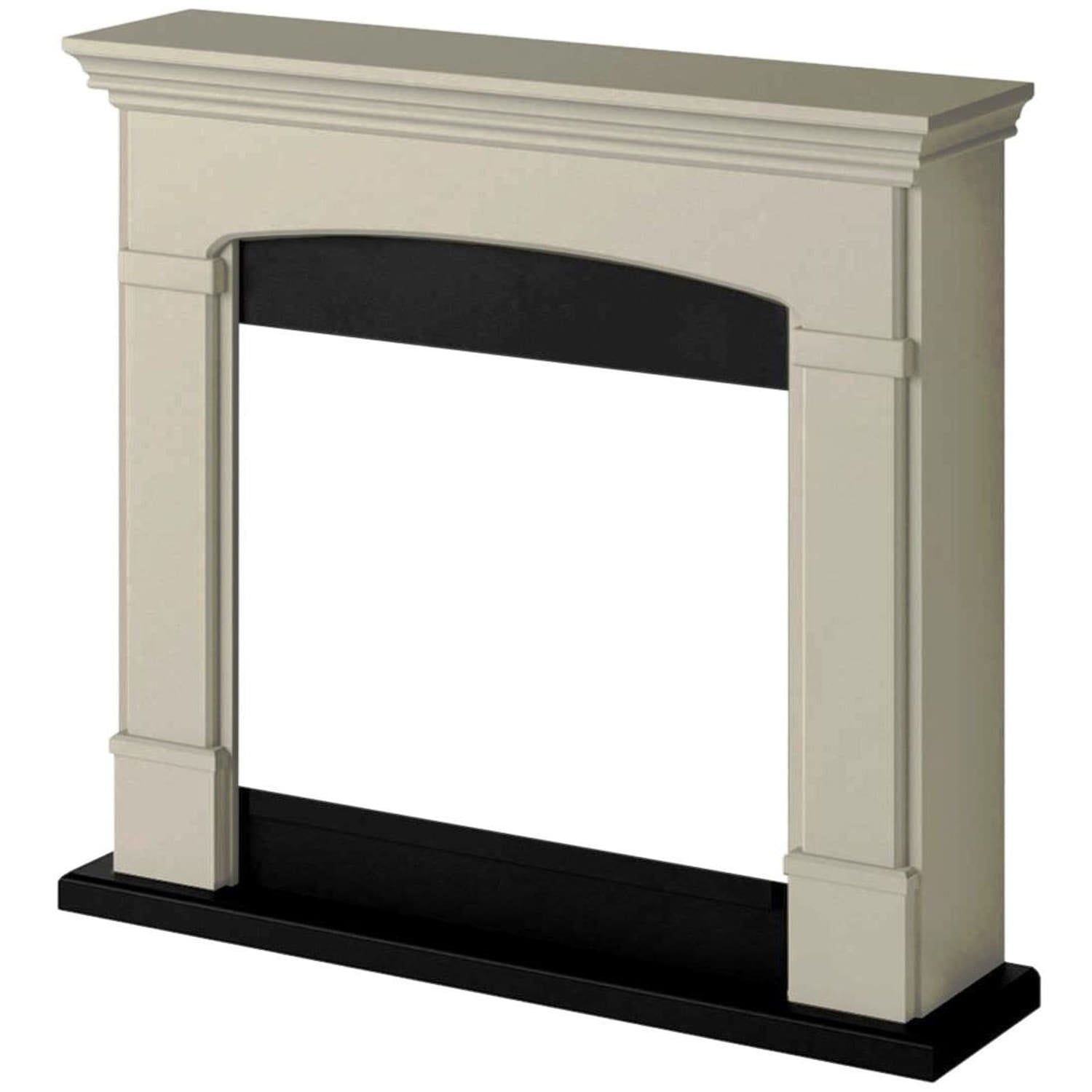 Cornice in legno beige chiaro per camino elettrico Helmi
