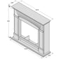 Cornice in legno beige chiaro per camino elettrico Helmi