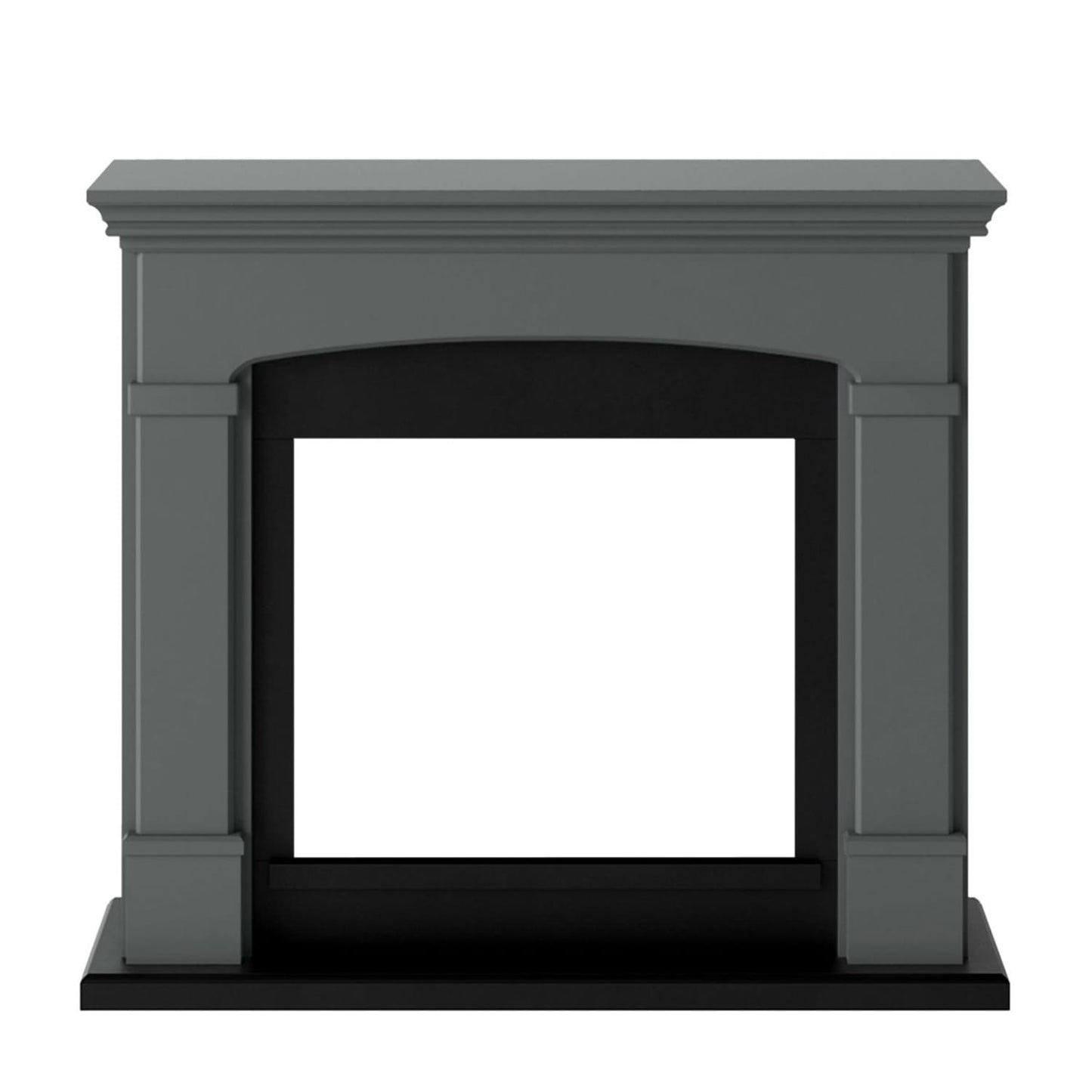 Cornice in legno grigio scuro per camino elettrico eleganza e durata