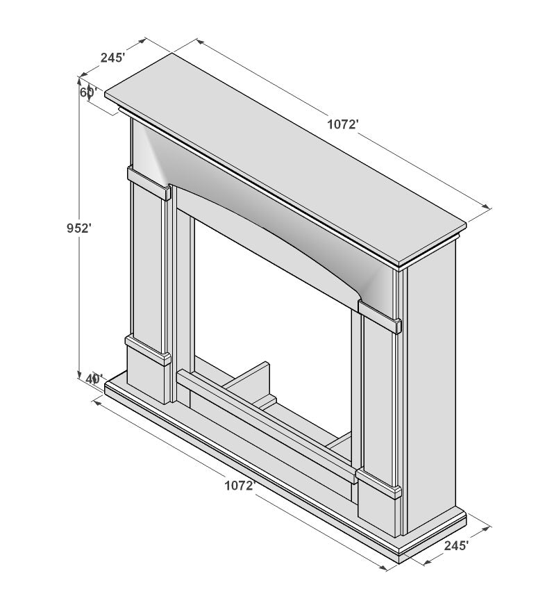 Cornice in legno grigio scuro per camino elettrico eleganza e durata