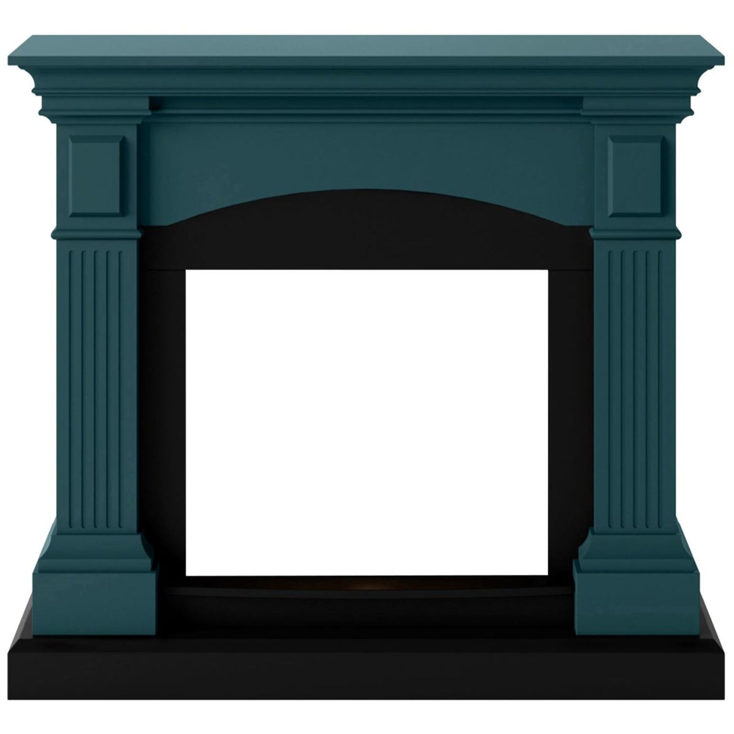 Cornice in legno turchese per camino elettrico eleganza e qualita
