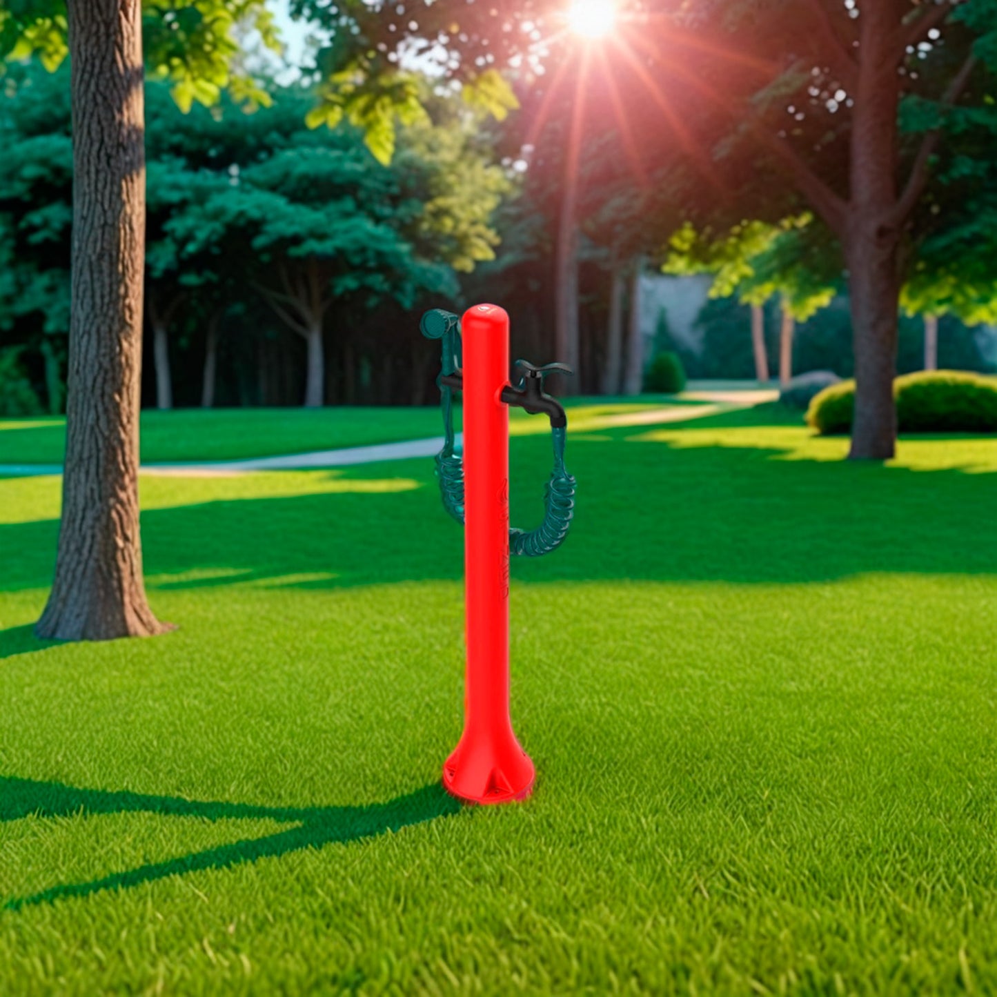Fontanella Da Giardino Rossa Sined Design Elegante Materiali Resistenti Installazione Facile Acquista Ora Per Un Giardino Moderno e Funzionale