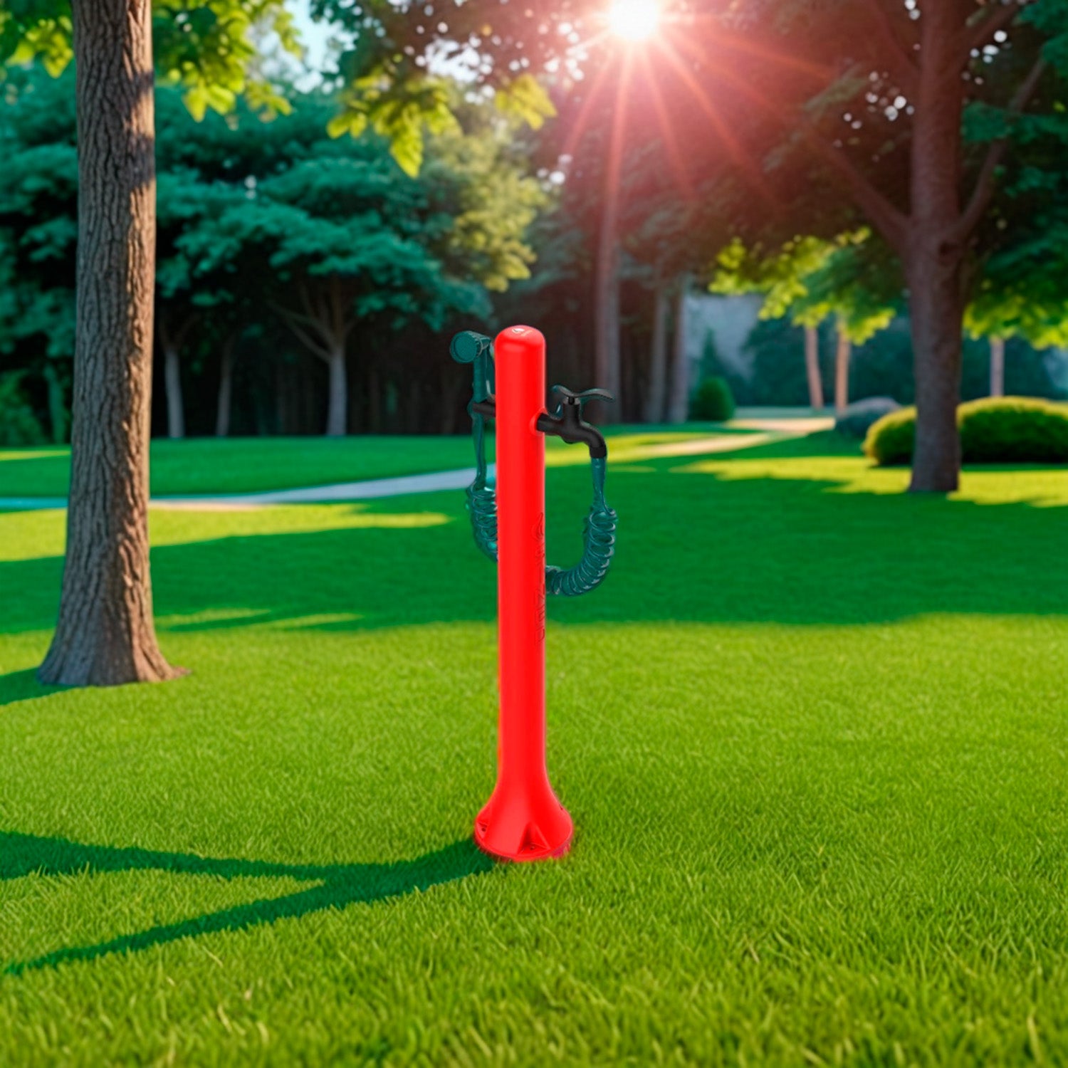 Fontanella Da Giardino Rossa Sined Design Elegante Materiali Resistenti Installazione Facile Acquista Ora Per Un Giardino Moderno e Funzionale