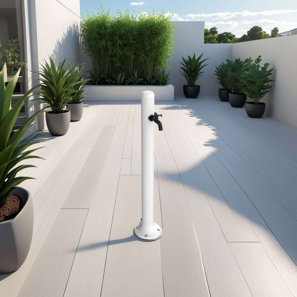 Fontana Da Giardino Bianca In Alluminio Sined Resistente Elegante e Facile Da Installare