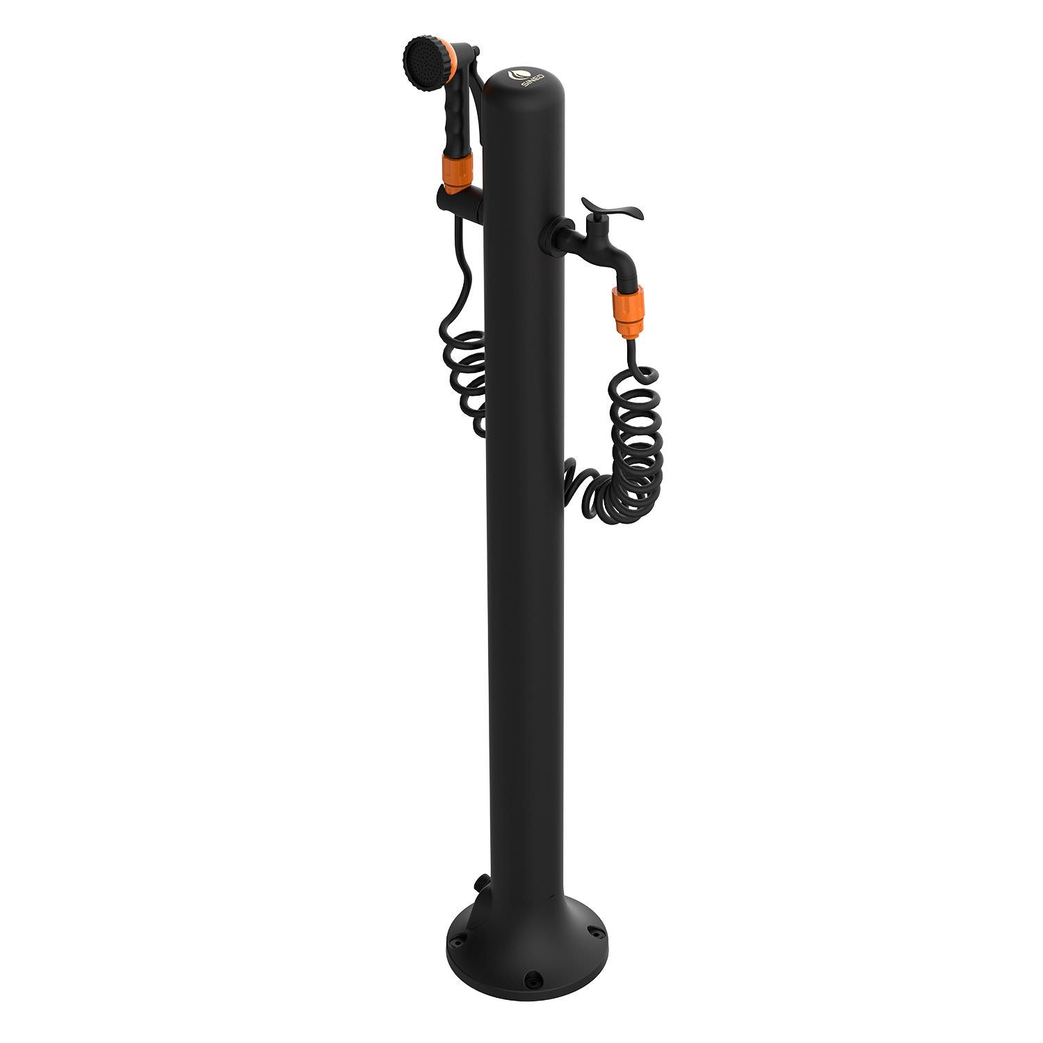 Fontana Da Giardino Nera In Alluminio Sined Con Tubo Da 75 m e Pistola a 8 Getti Resistente e Dal Design Elegante Acquista Ora Per Unirrigazione Efficiente e Duratura