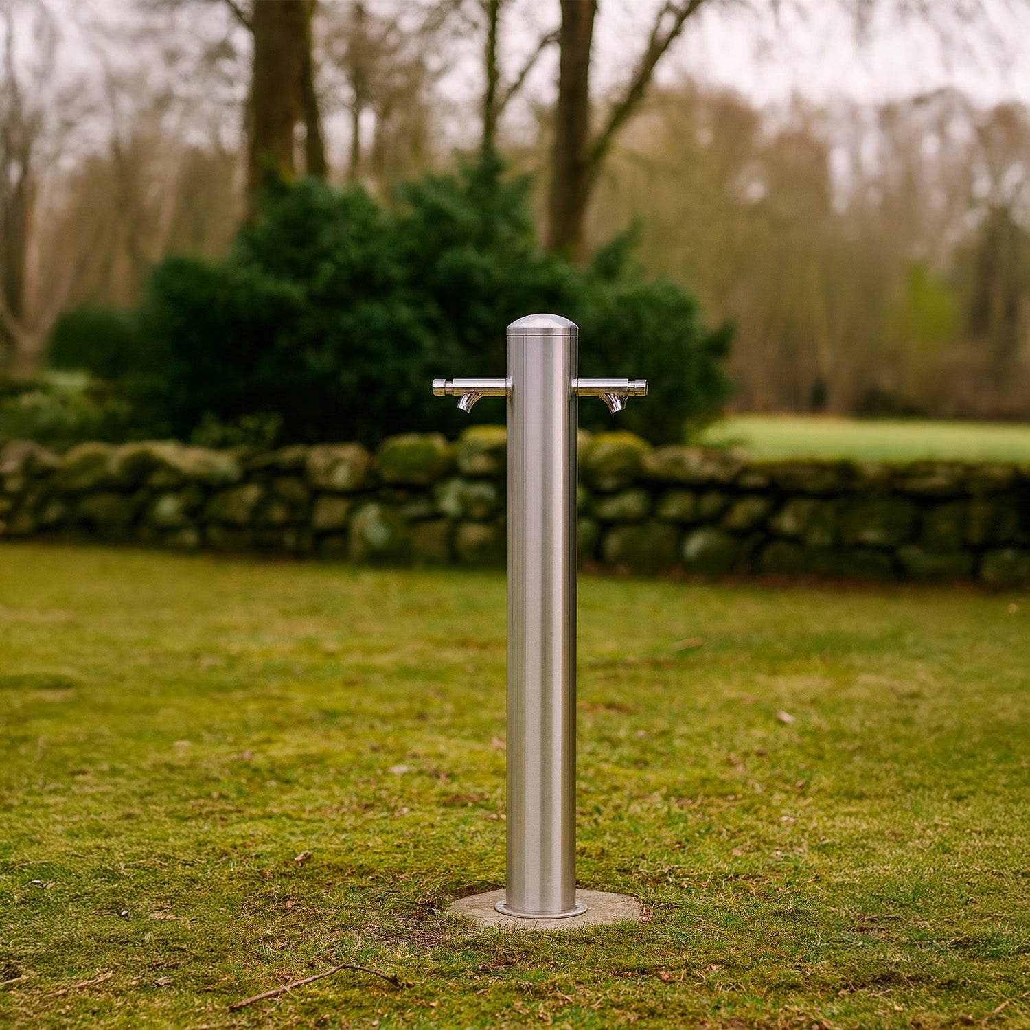 Fontanella inox Sined 2 teste design elegante e sostenibile