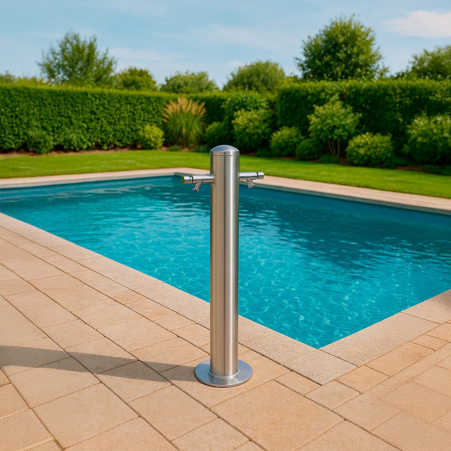 Fontanella inox Sined 2 teste design elegante e sostenibile