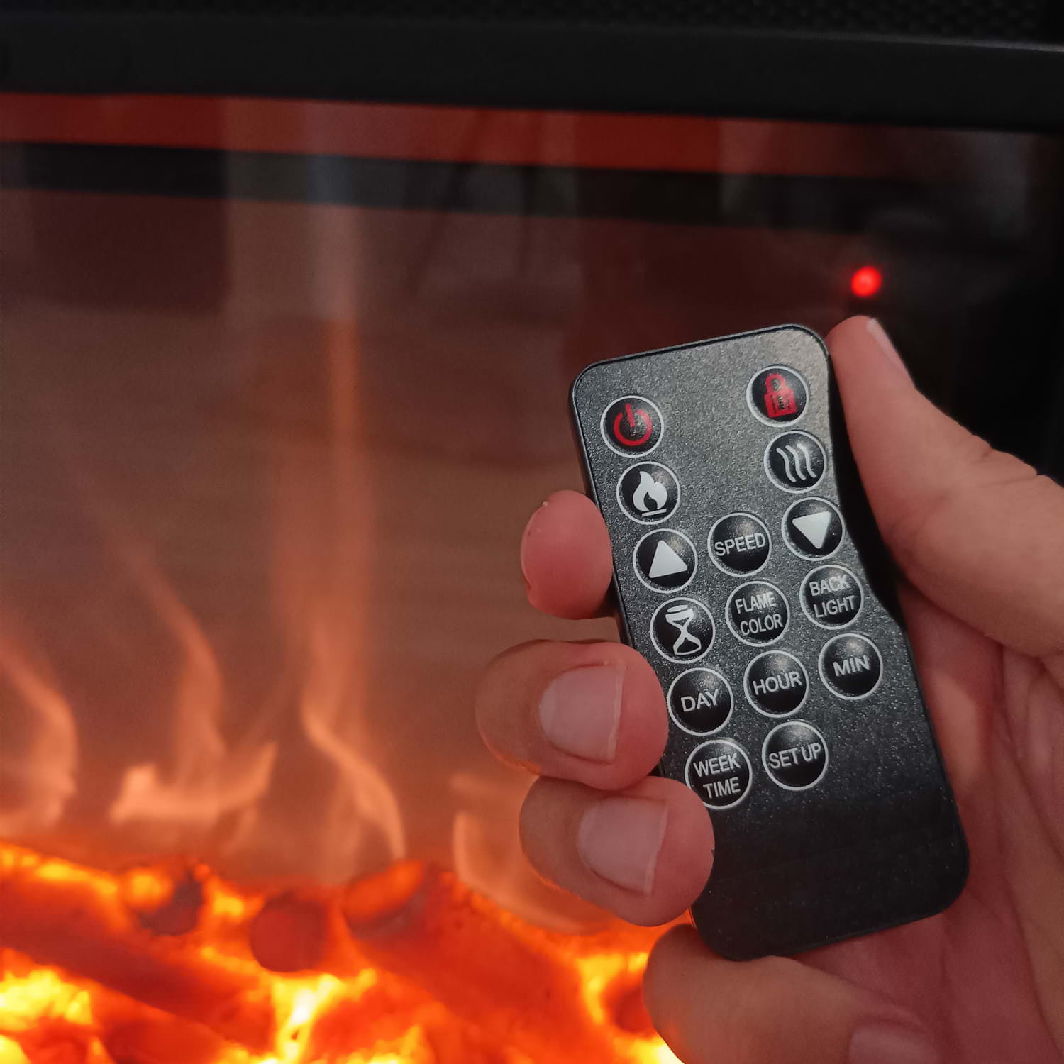 Caminetto elettrico FUEGO Alberto Antracita eleganza e calore per il tuo spazio
