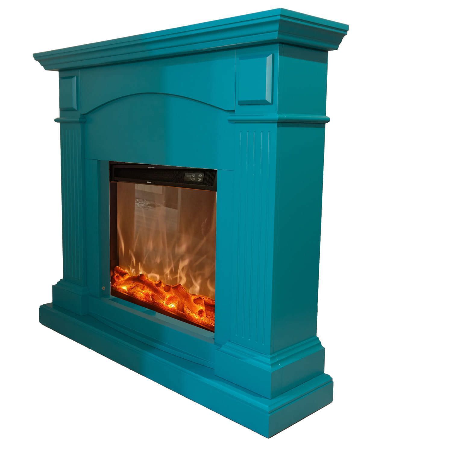 Fuego Galia Turquesa eleganza e funzionalita in un caminetto elettrico da 1500W con effetto fiamma LED realistico telecomando incluso