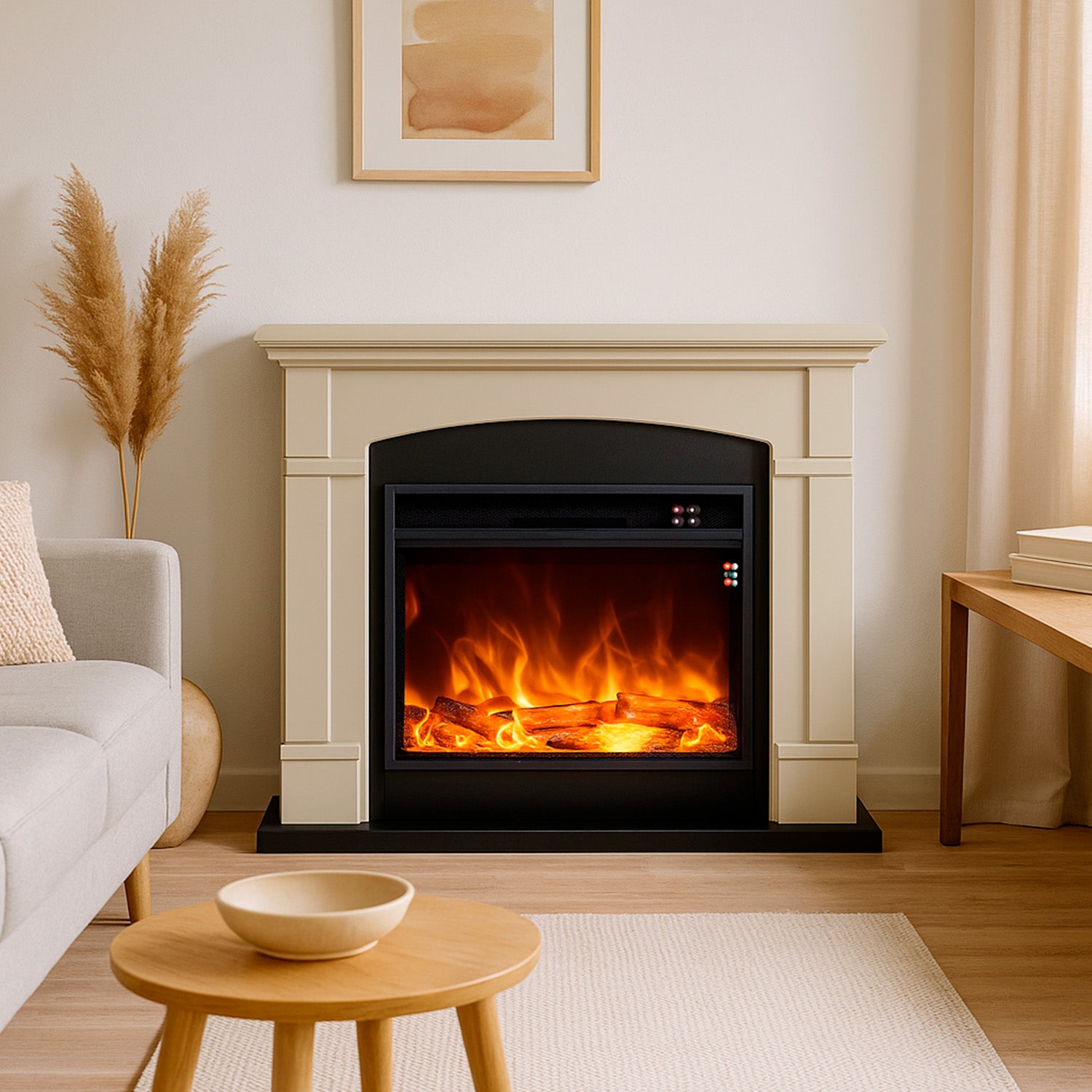 Caminetto Elettrico Beige Monica Eleganza e Calore a Casa Tu