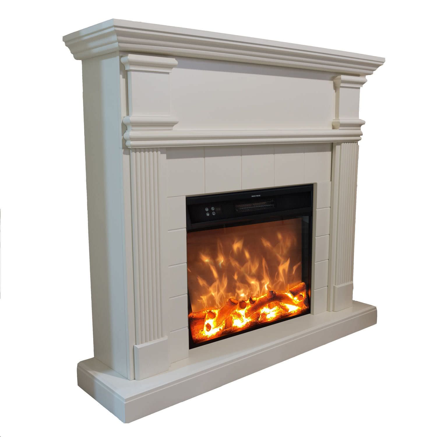 Caminetto Elettrico Bianco Omar a Parete Eleganza e Comfort