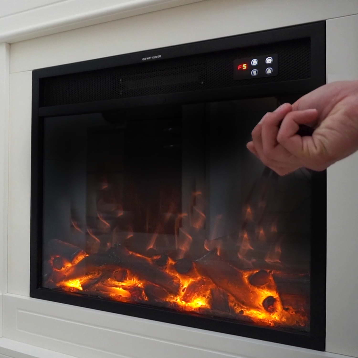 Caminetto Elettrico Bianco Omar a Parete Eleganza e Comfort