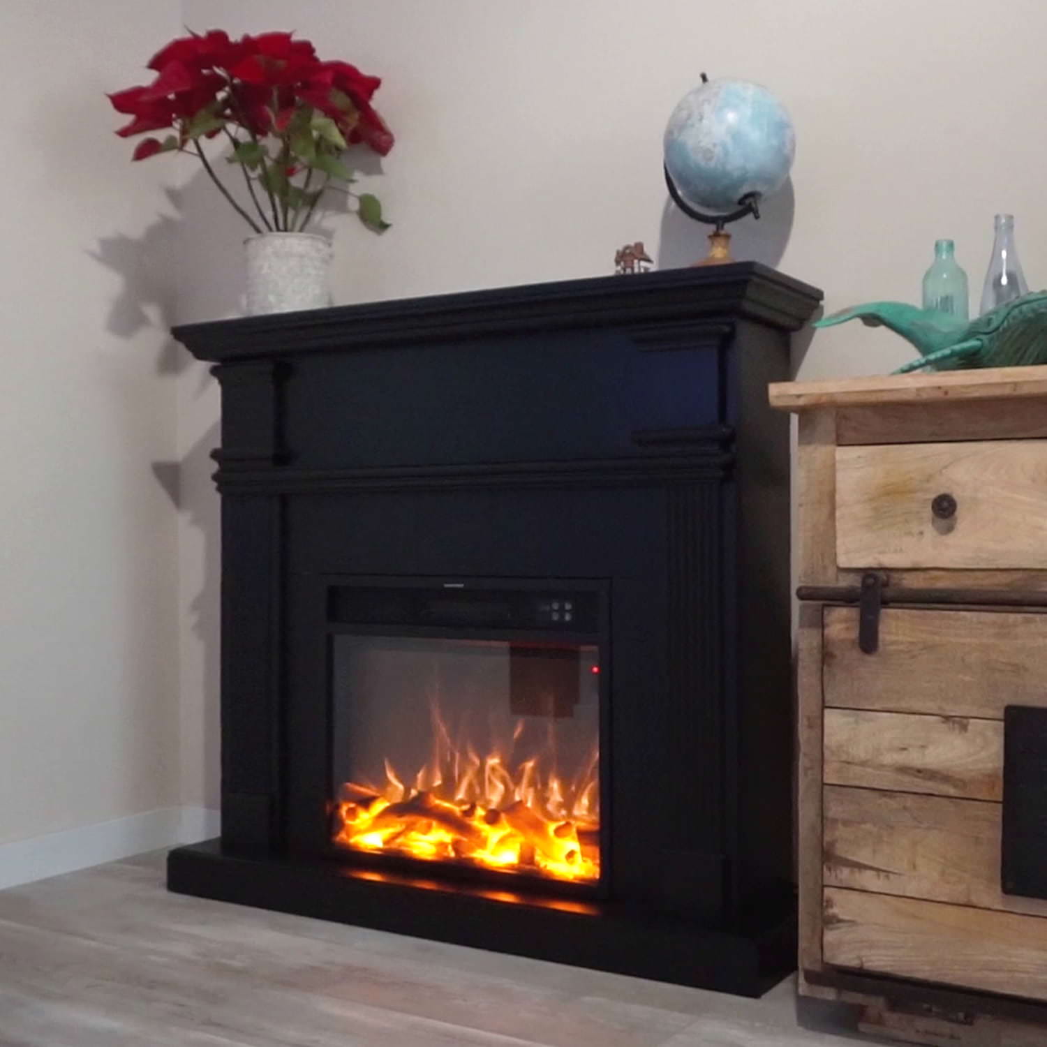 Caminetto Elettrico Nero Omar Eleganza e Comfort a Casa Tua