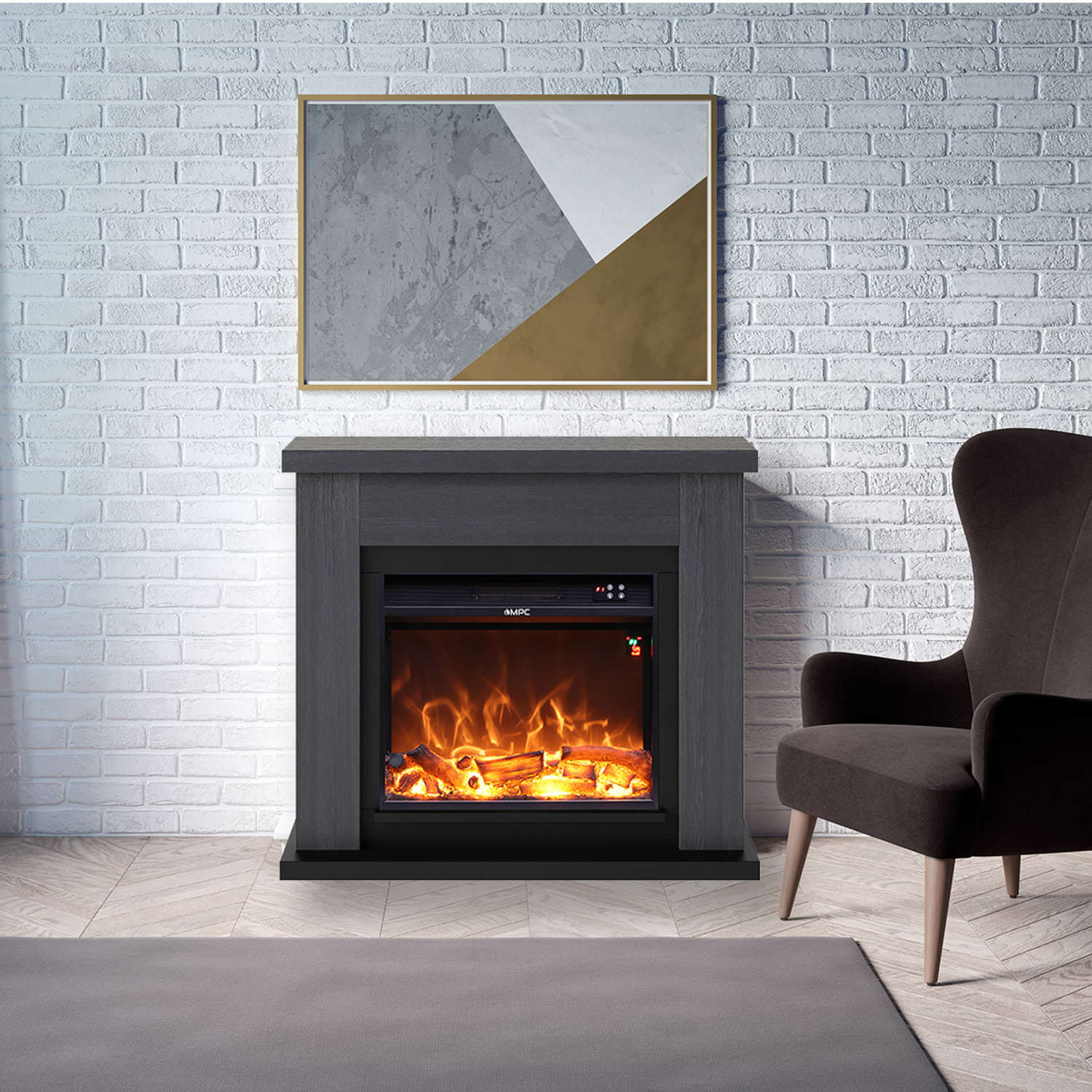 Caminetto Elettrico Fuego Paolo Gris Eleganza e Comfort