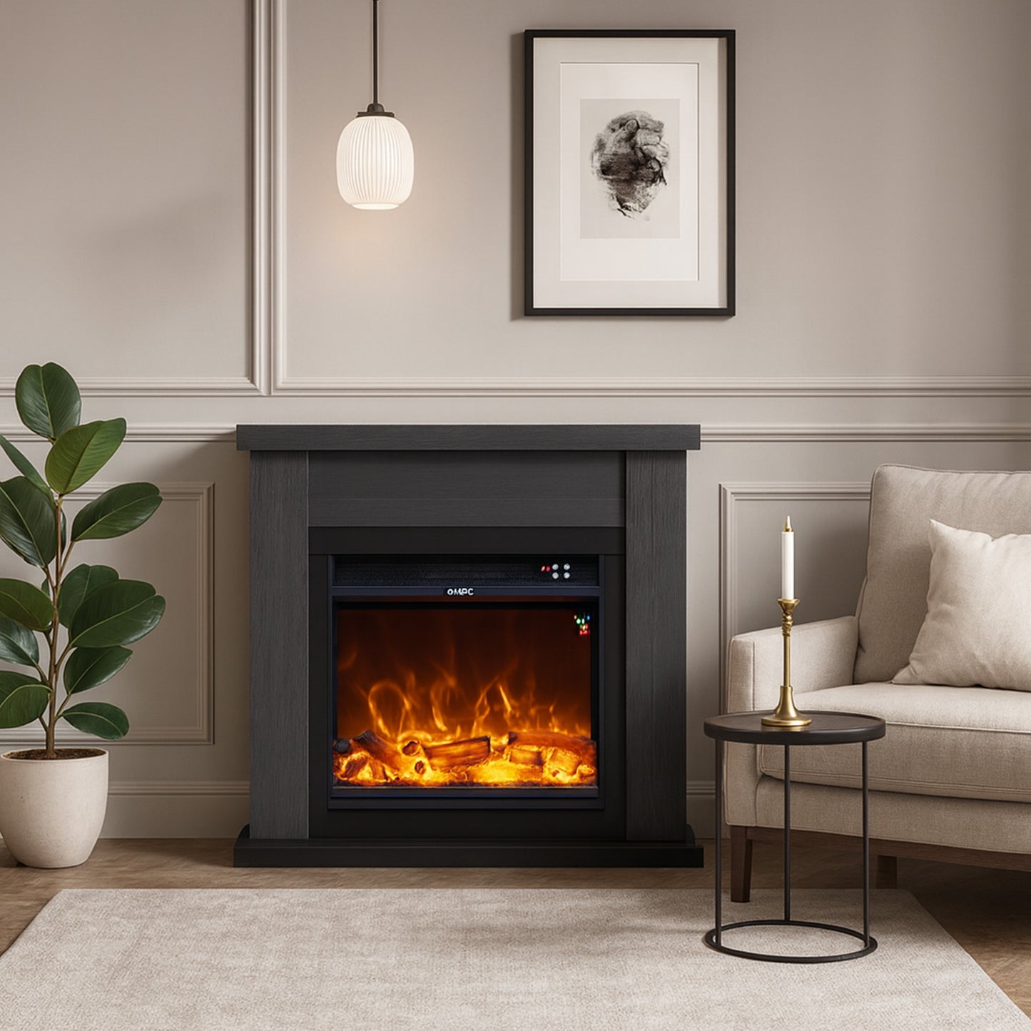Caminetto Elettrico Fuego Paolo Gris Eleganza e Comfort