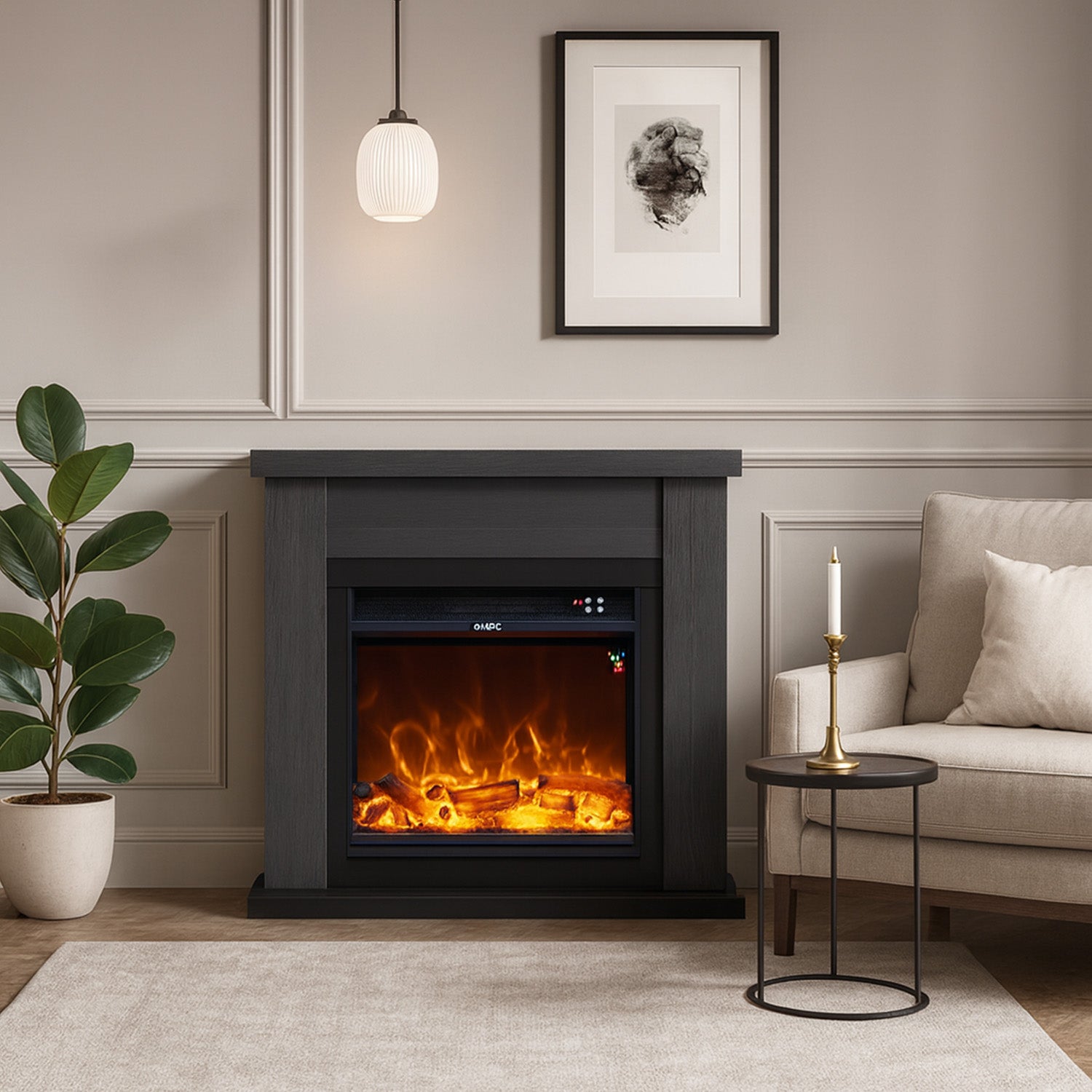 Caminetto Elettrico Fuego Paolo Gris Eleganza e Comfort