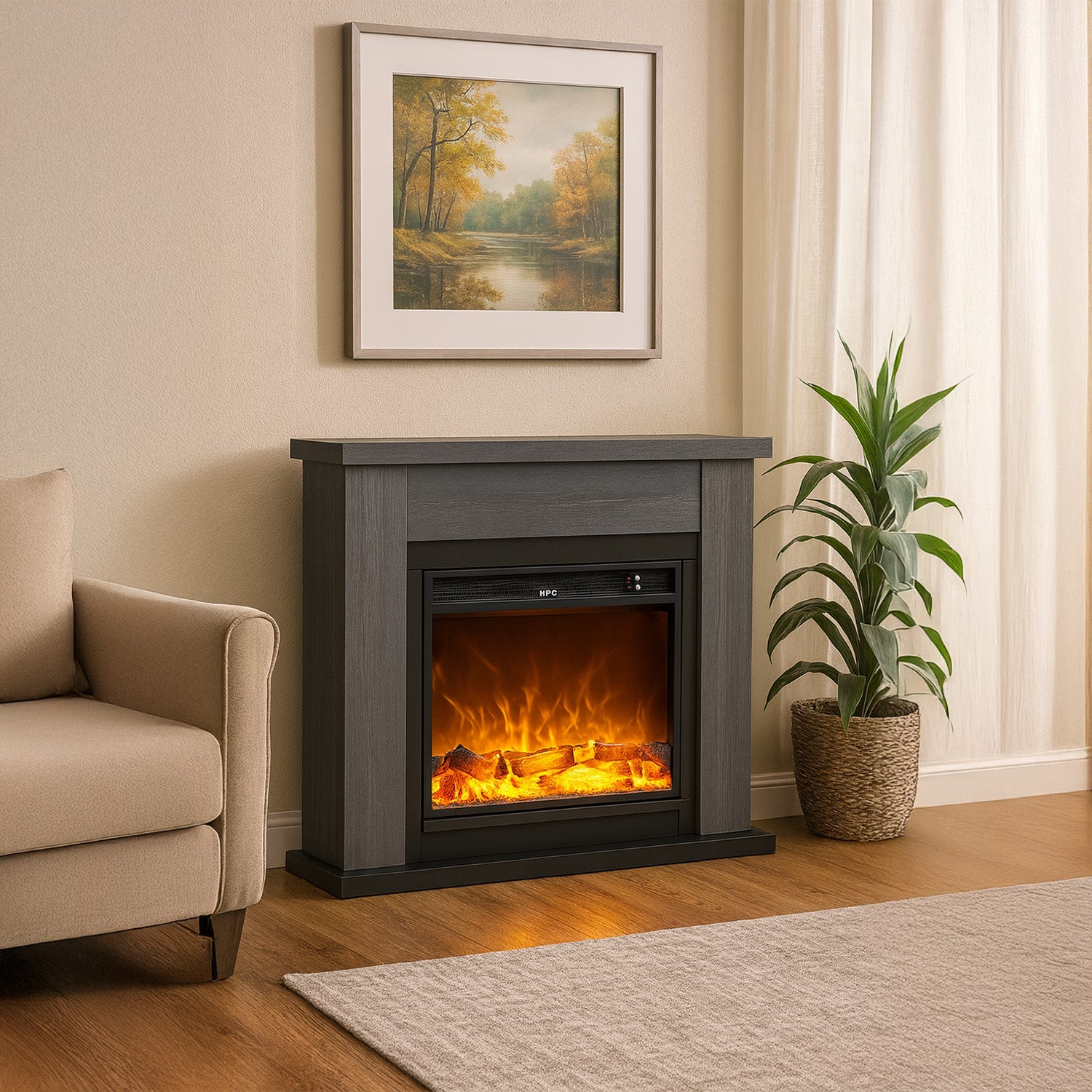 Caminetto Elettrico Fuego Paolo Gris Eleganza e Comfort