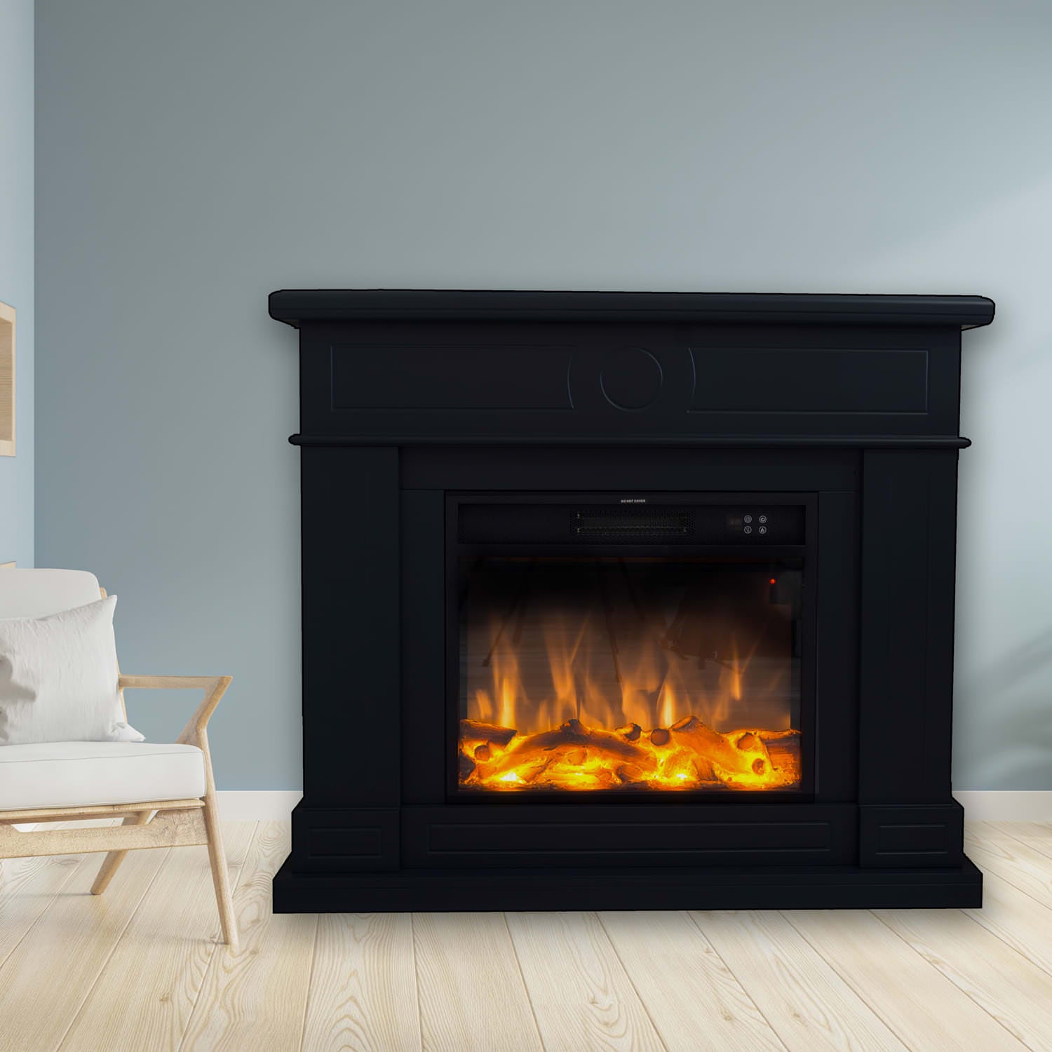 Caminetto Elettrico Fuego Roberta Negro Eleganza e Potenza per Ogni Ambiente