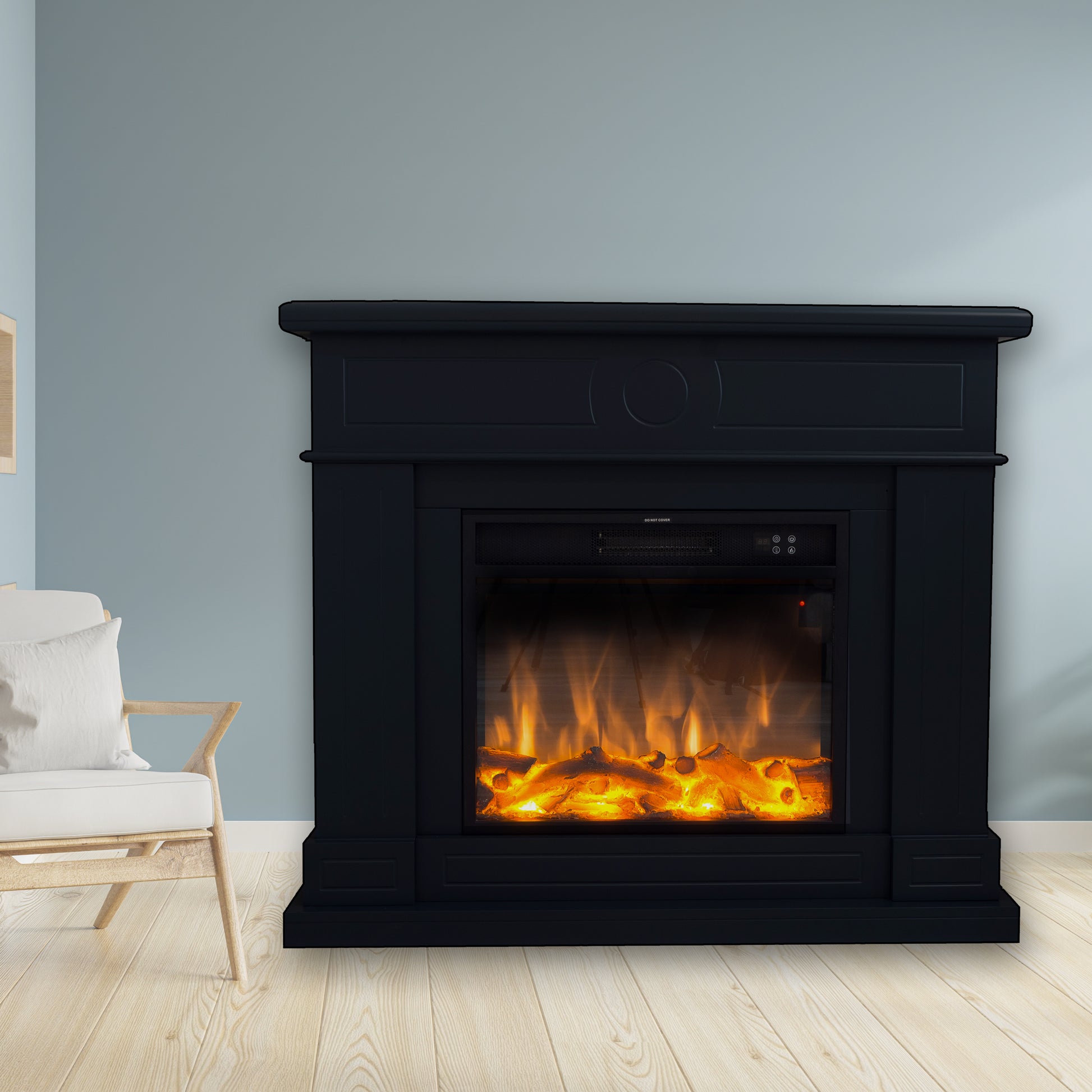 Caminetto Elettrico Fuego Roberta Negro Eleganza e Potenza per Ogni Ambiente