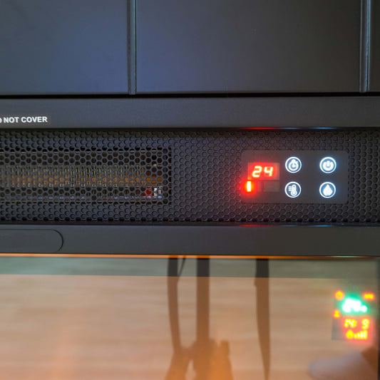 Lareira elétrica turquesa Fuego Roberta com telecomando