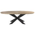 Piano Tavolo Ellittico Intarsiato In Legno Massello Design E