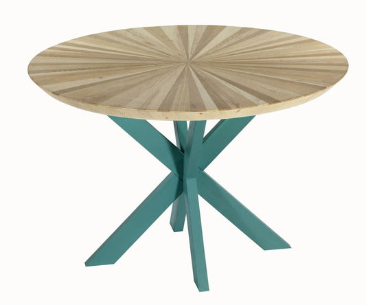 Round inlaid solid wood tabletop, 120 cm diameter S