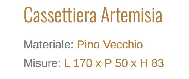 Cassettiera In Pino Vecchio Artigianale Con 9 Cassetti