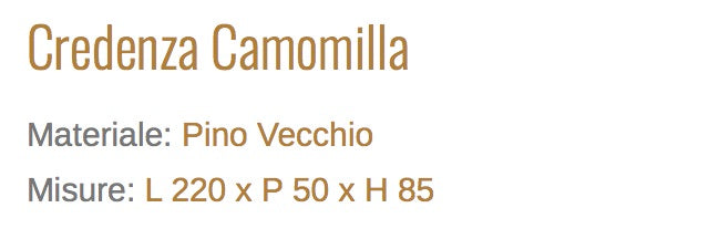 Credenza In Legno Massello Guarnieri Camomilla Eleganza e Funzionalita