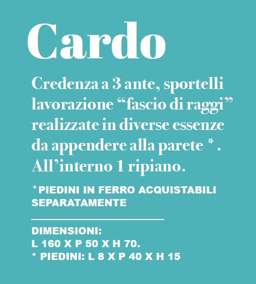 Credenza a Muro Guarnieri Gncardo Eleganza e Resistenza In Legno Massello