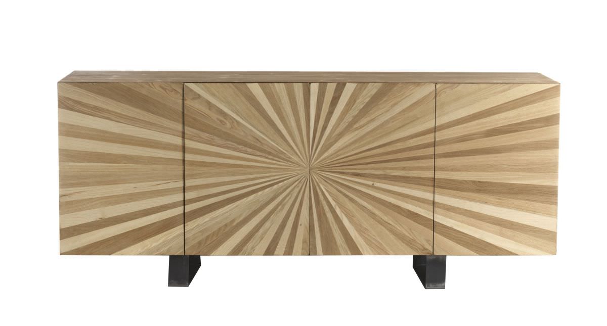 Credenza a Muro Guarnieri Coriandolo 4 Ante Intarsiate In Legno Massello Design Elegante e Resistente Acquisto Sicuro e Consegna Veloce
