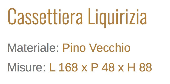 Cassettiera Liquirizia In Pino Vecchio Eleganza e Funzionalita