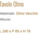 Tavolo Olmo 160 Cm Eleganza Artigianale In Legno Massello