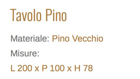 Tavolo In Legno Di Pino 200 Cm Eleganza e Resistenza Per Il Tuo Spazio