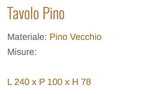 Tavolo Guarnieri In Legno Di Pino Vecchio Elegante e Resistente