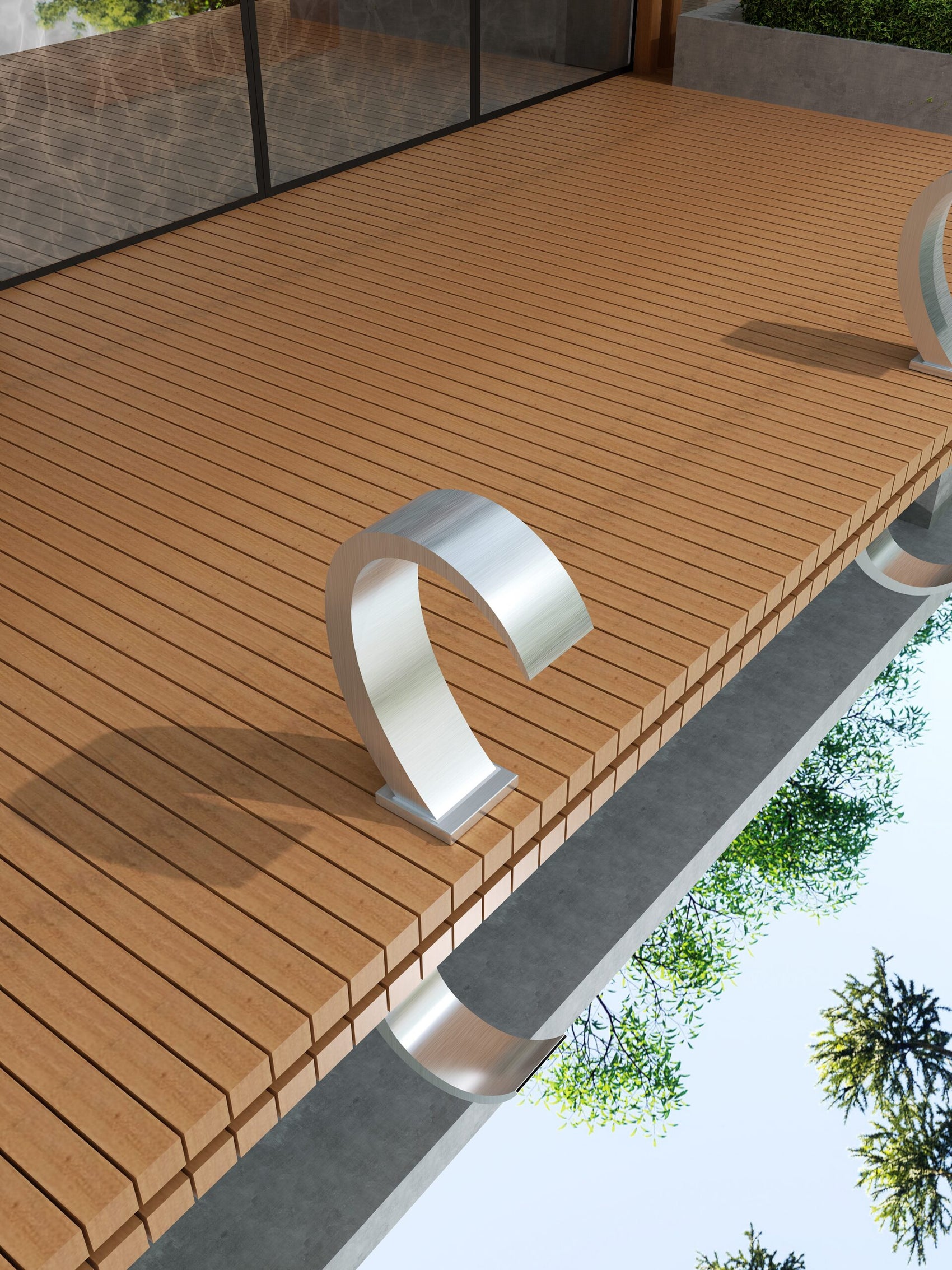 Cascata piscina inox 316 eleganza e qualita per il tuo giardino