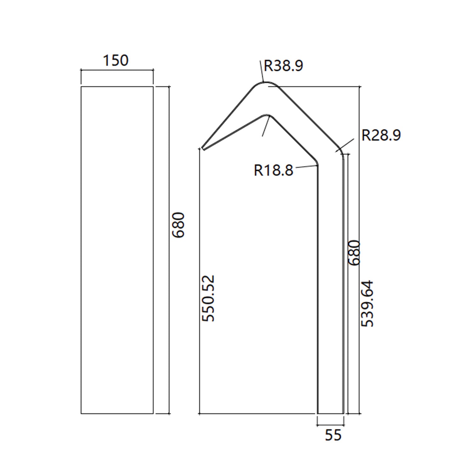 Cascata piscina inox 316L 68 cm design elegante acquisto sicuro