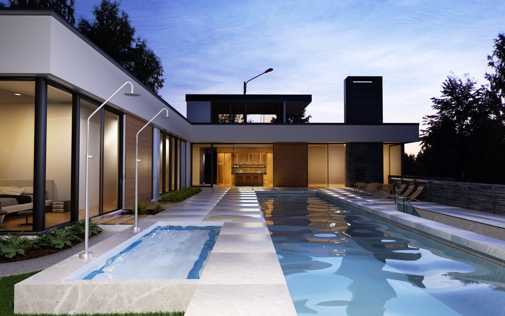 Doccia piscina acciaio S316 ALASKA eleganza e durata