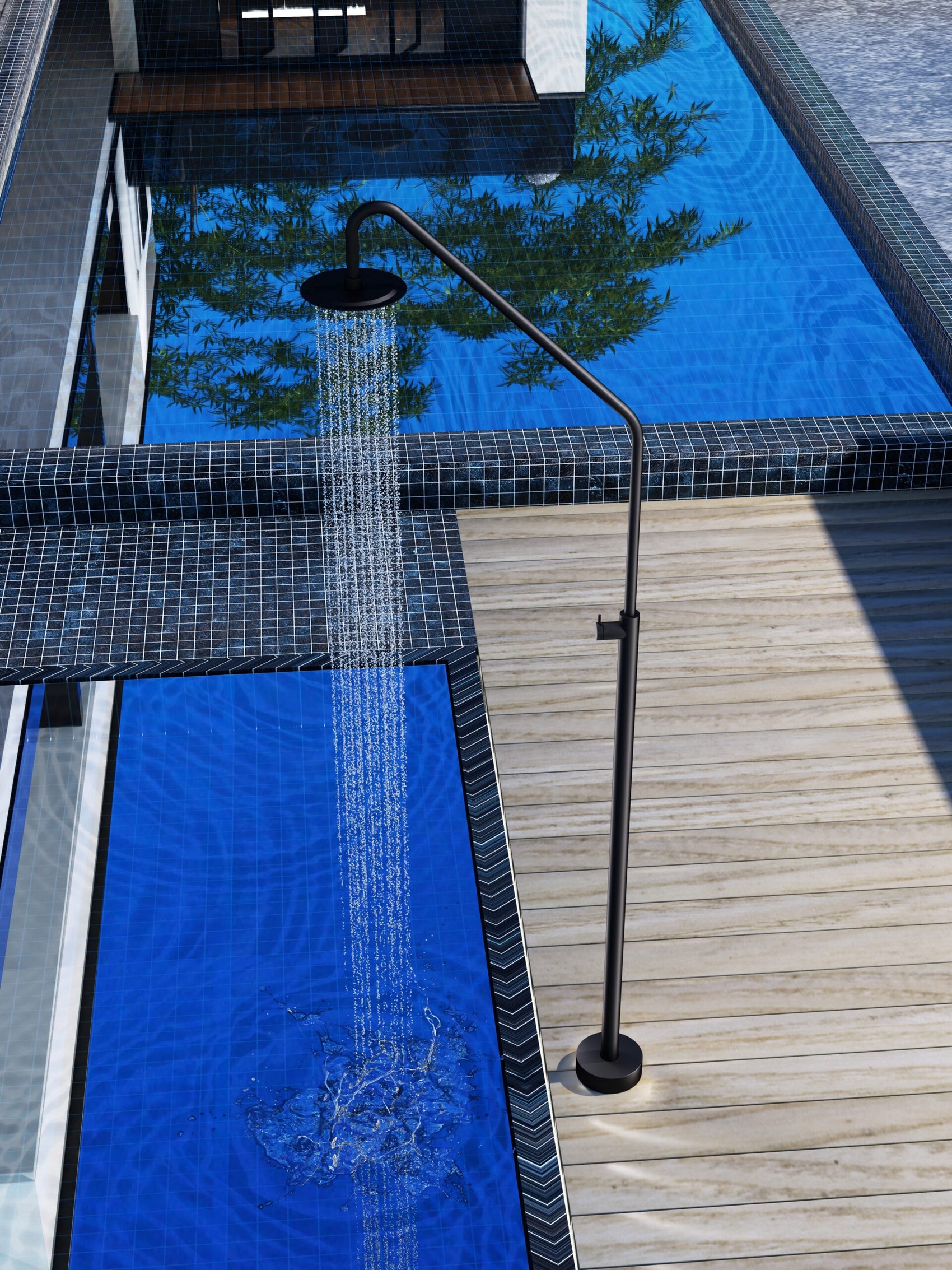 Doccia piscina IMEX ALASKA acciaio 316L nero opaco