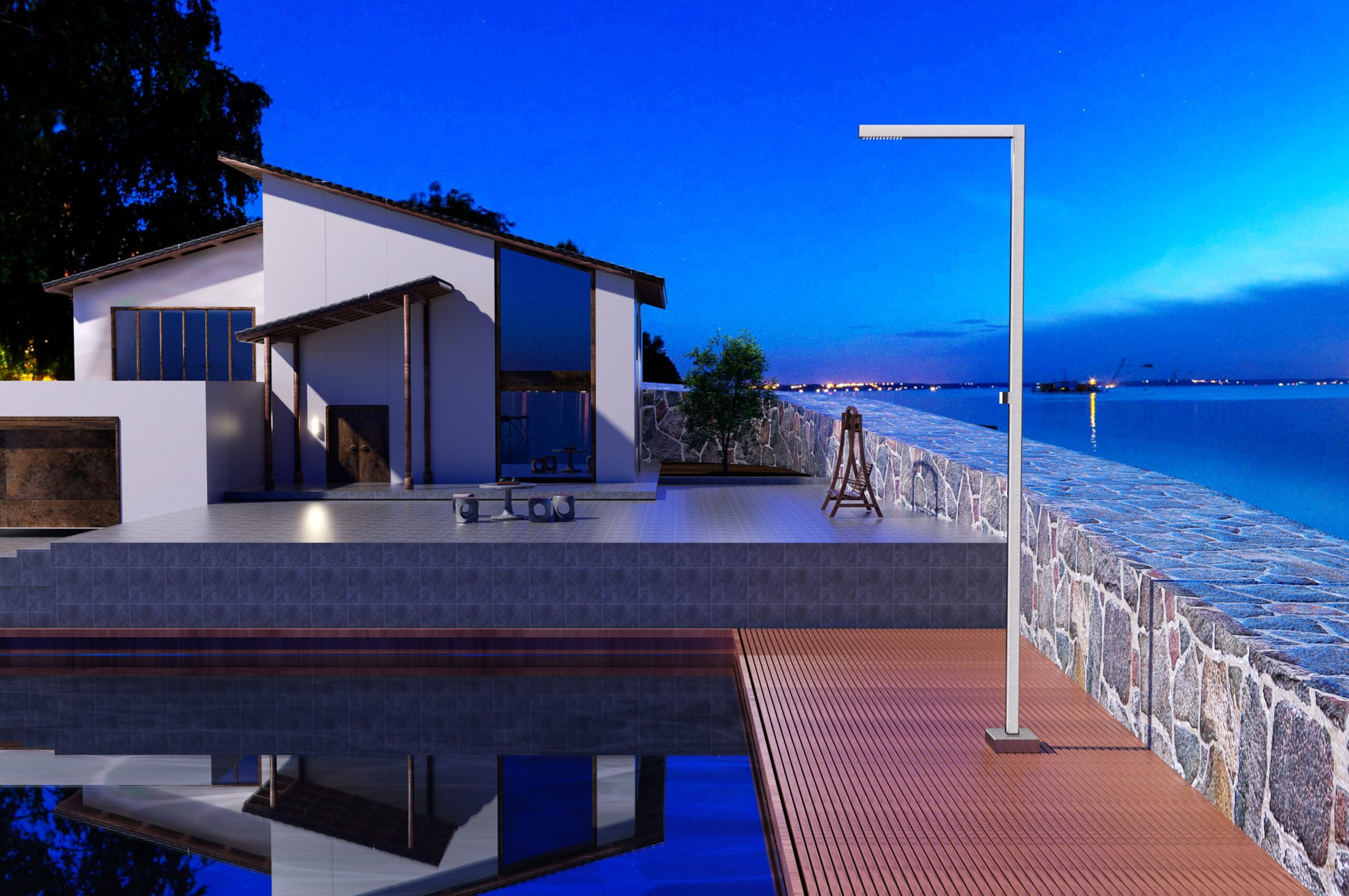 Doccia piscina acciaio 316 ALABAMA eleganza e durata
