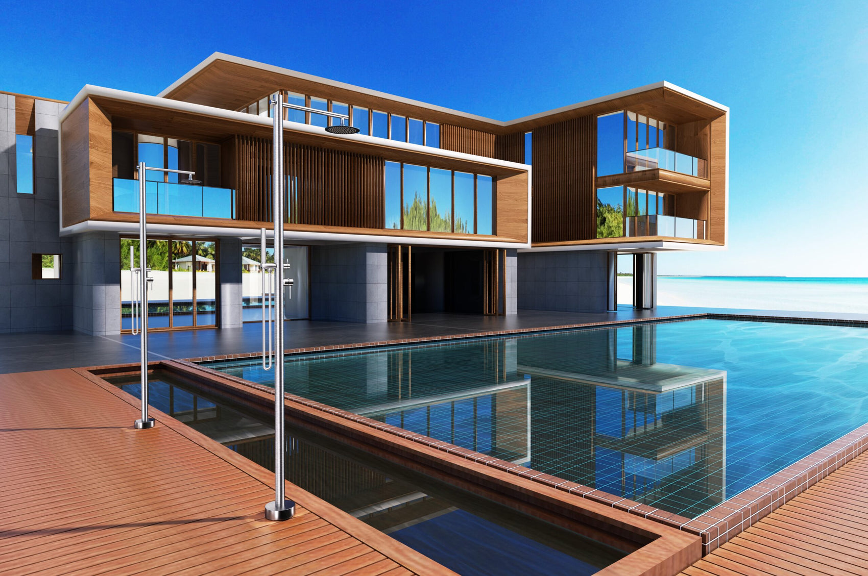 Doccia piscina acciaio 316 KANSAS eleganza e qualita per esterni