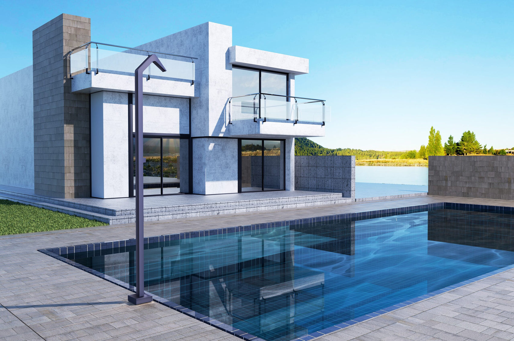 Doccia piscina inox 316 Niagara eleganza e qualita per il tuo giardino
