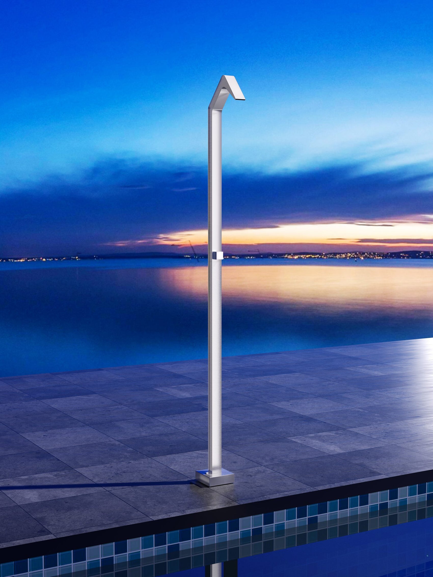 Doccia piscina Niagara in acciaio inox S316 eleganza e qualita per il tuo giardino