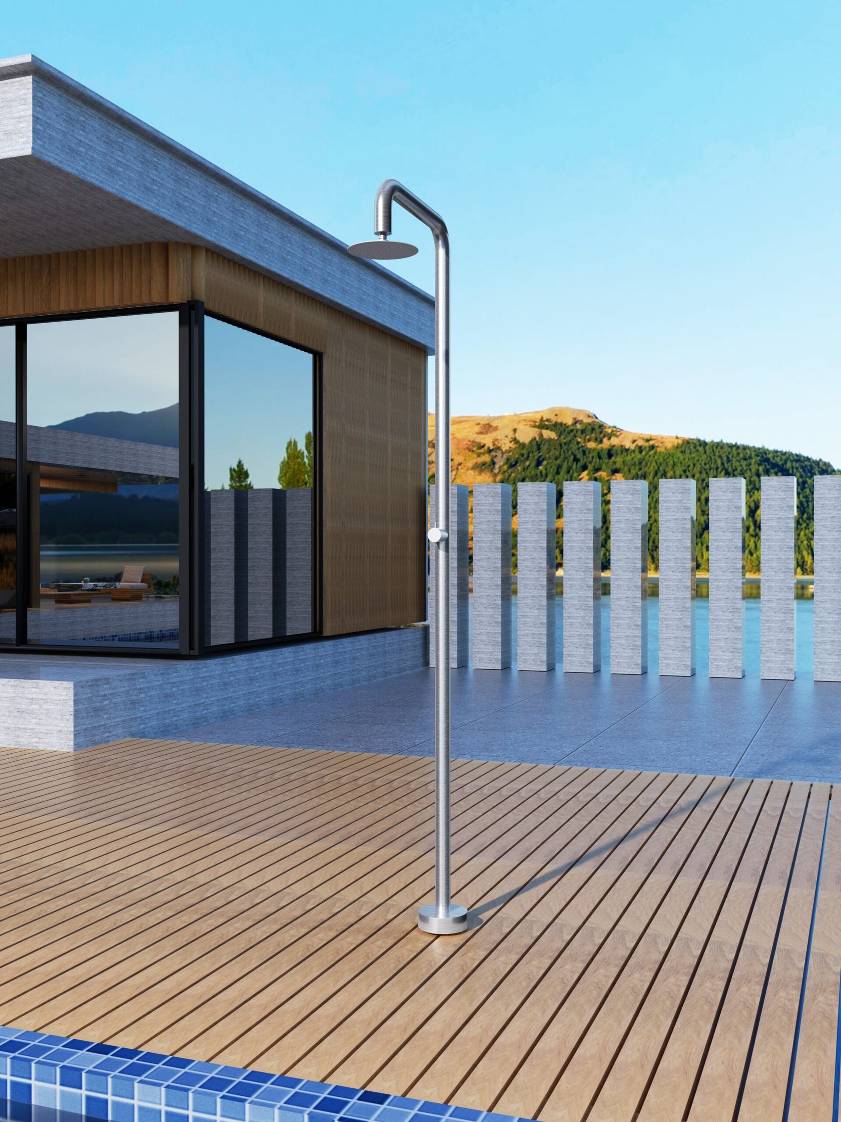 Doccia piscina acciaio 316 Oregon eleganza e resistenza