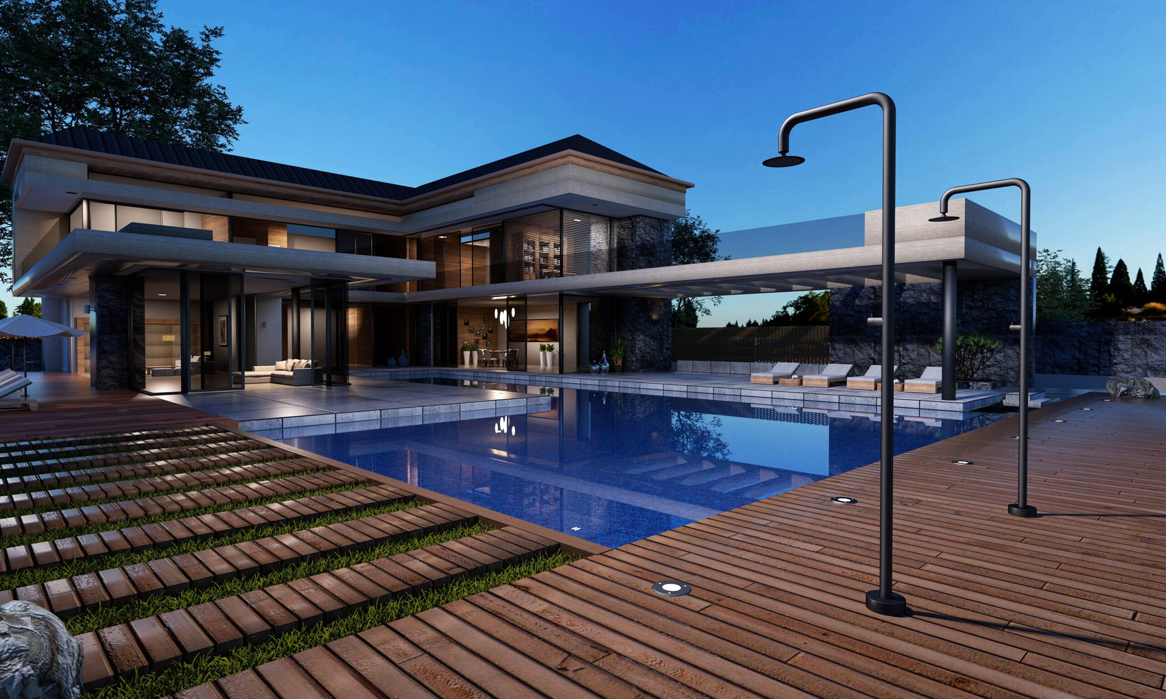 Doccia piscina inox 316 OREGON eleganza e qualita per il tuo giardino Realizzata in acciaio inox 316 nero offre resistenza allusura e alla corrosione Dotata di diffusore orientabile e rubinetto monoforo e laccessorio perfetto per gli spazi esterni