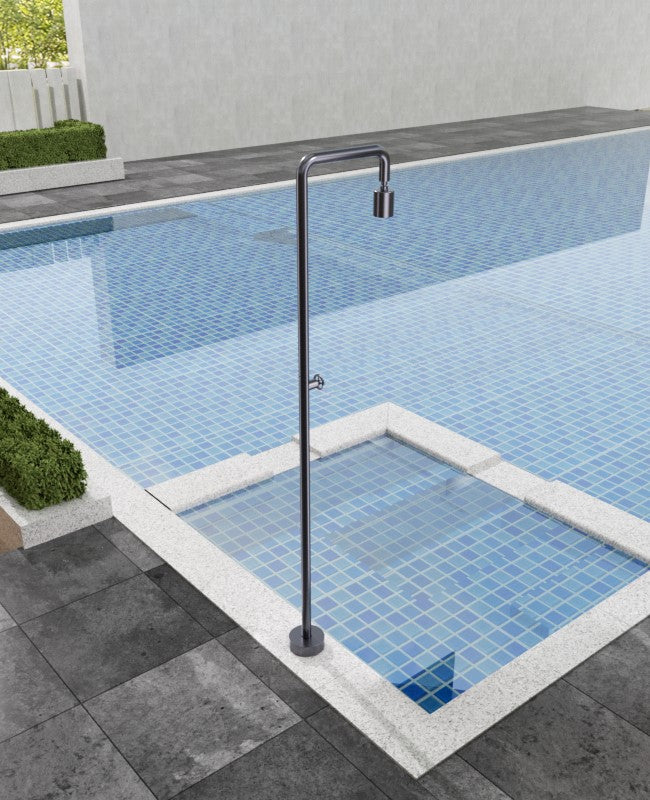 Doccia piscina acciaio 316 grigio eleganza e resistenza