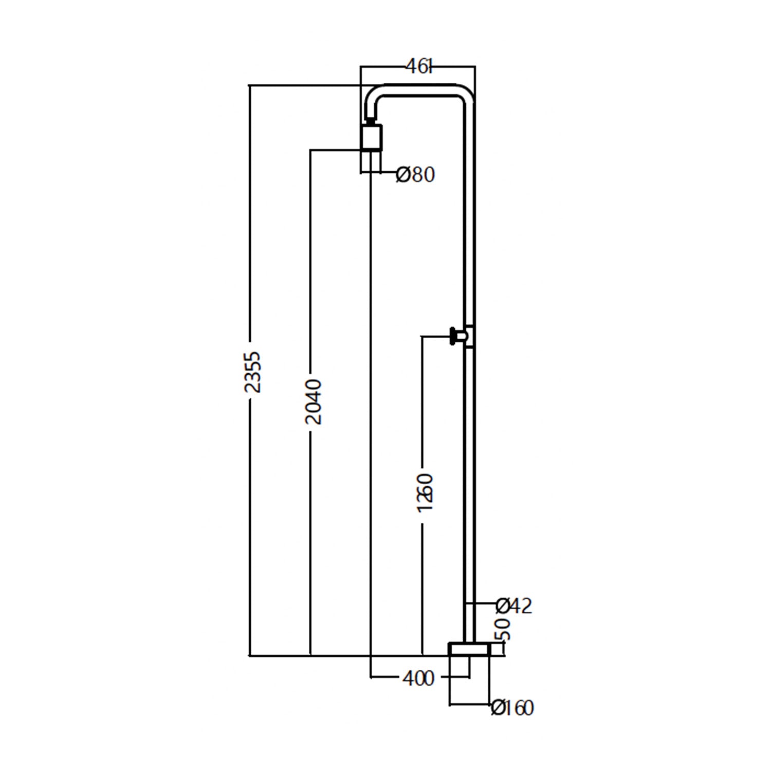 Doccia da esterno beige in acciaio inox 316 per piscina
