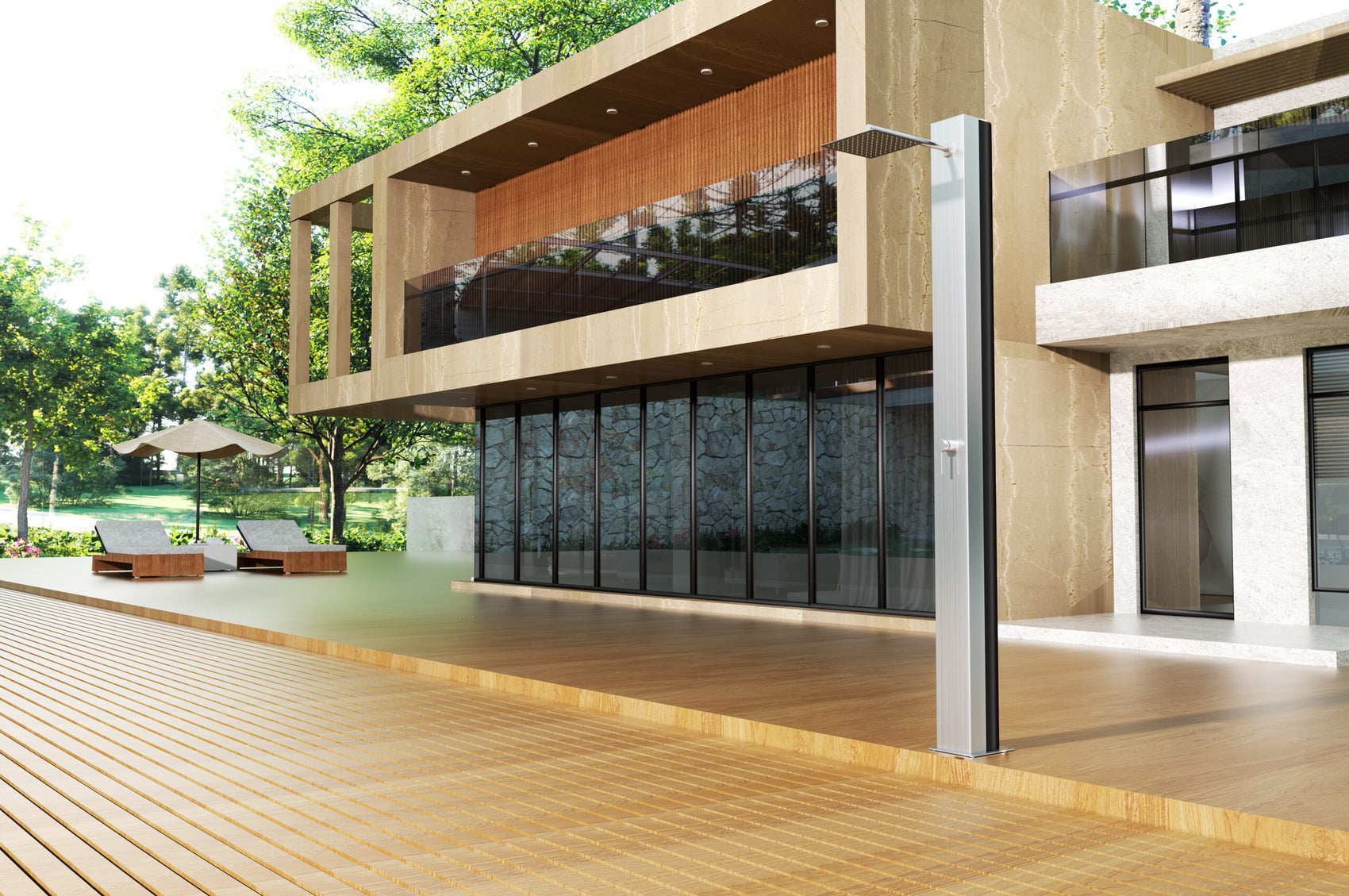 Doccia piscina acciaio 316 Phoenix eleganza e qualita per il tuo giardino
