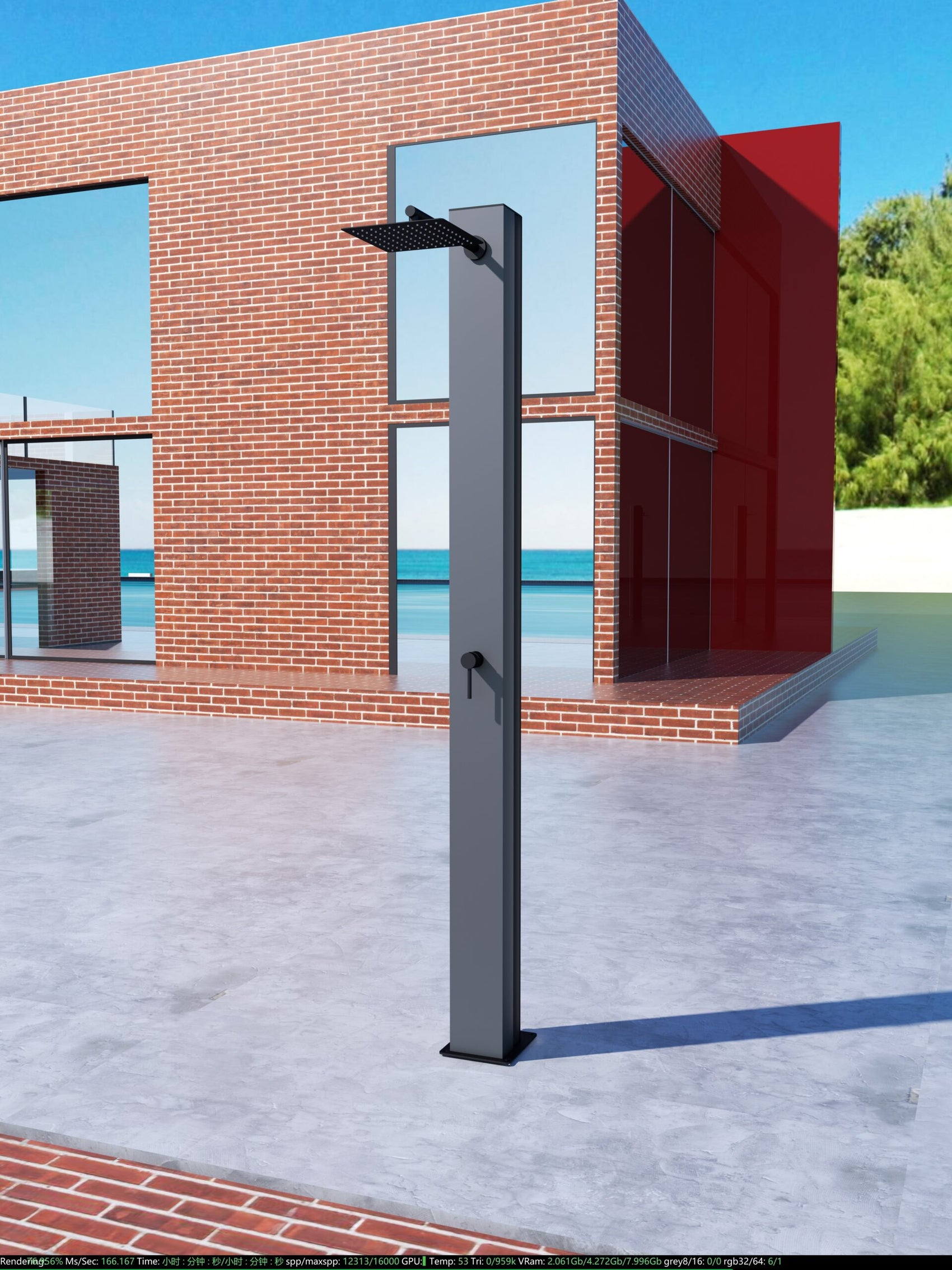 Doccia piscina Phoenix in acciaio 316 eleganza e resistenza
