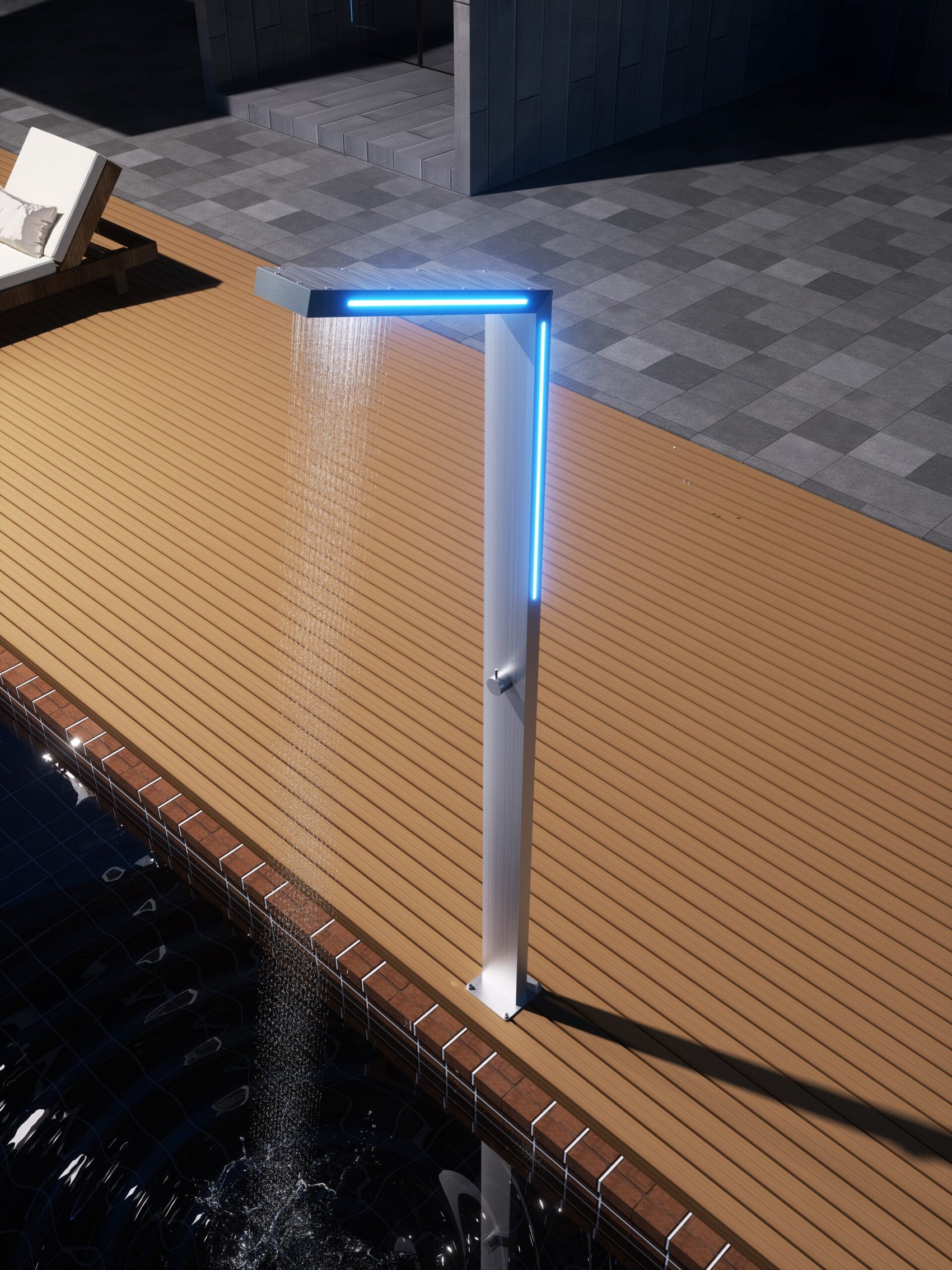 Doccia piscina imex gps016 ac con luce sense eleganza e resistenza in acciaio 316 ideale per esterni